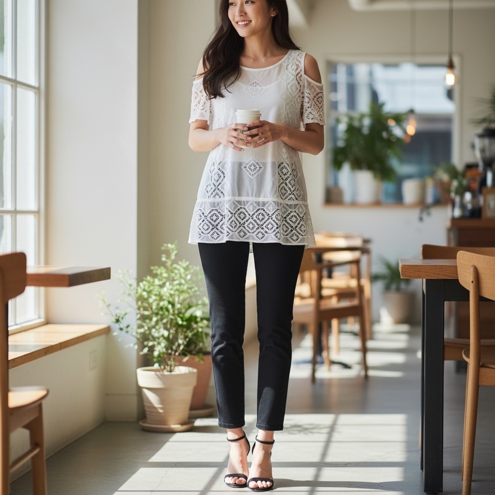 Anne Fontaine Lace Top size 4/6